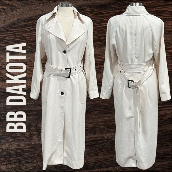 BB DAKOTA Women’s I Spy Textured Twill Light Weight Trench Coat in the Size S - Picture 12 of 16